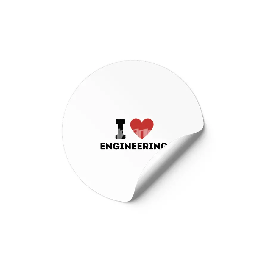 I Love Engineering Simple Heart Design Etiket