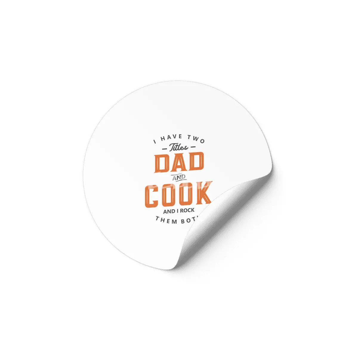 Dad and Cook Funny Job Title Profession Birthday Worker Etiket