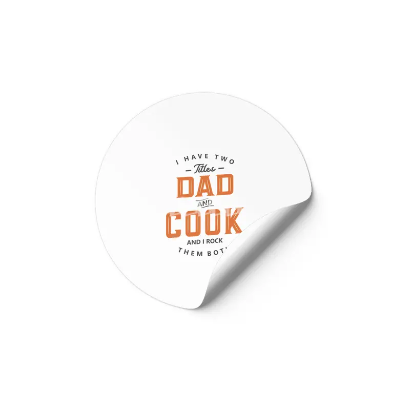 Dad and Cook Funny Job Title Profession Birthday Worker Etiket
