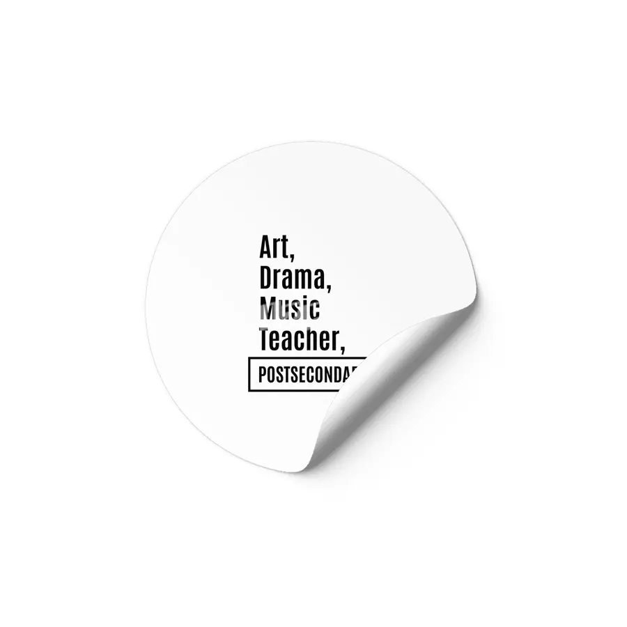 Art, Drama, Music Teacher Job Title Gift Etiket