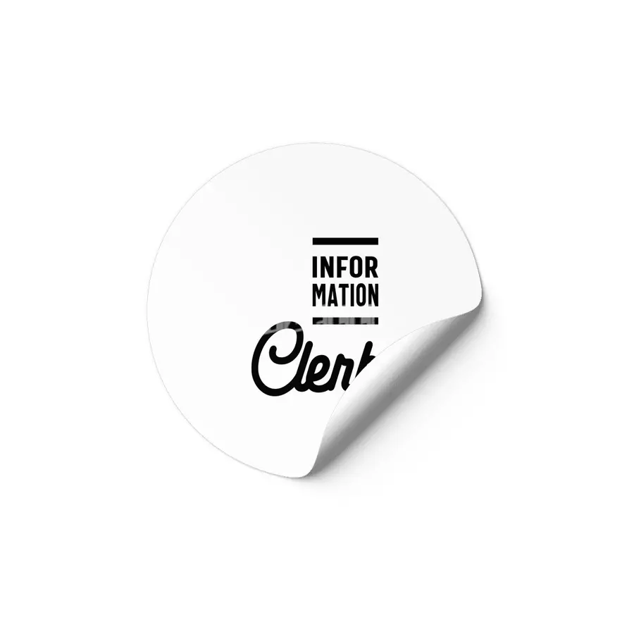 Information Clerk Work Job Title Gift Etiket