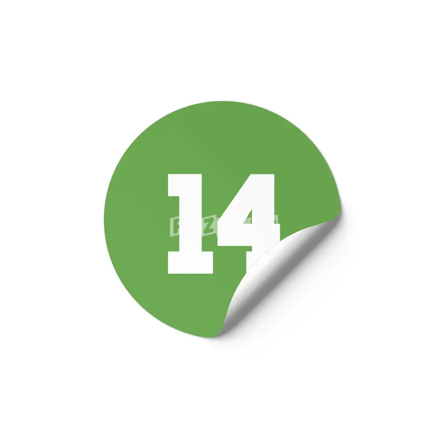 White Number 14 Etiket