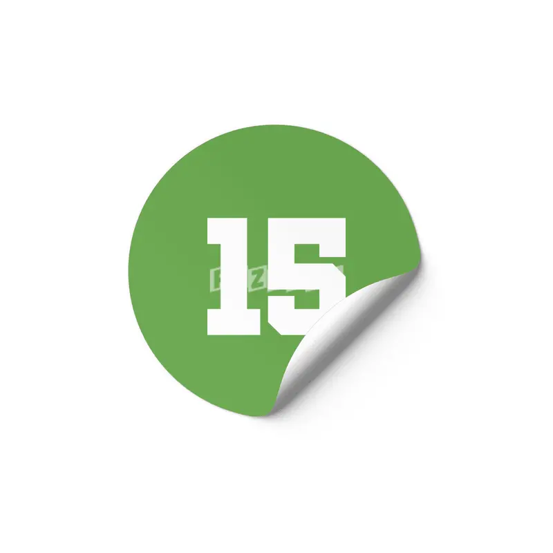 White Number 15 Etiket