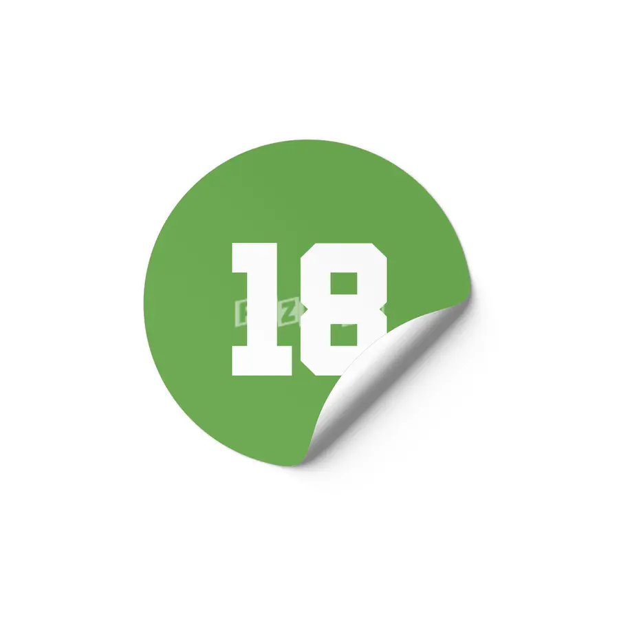 White Number 18 Etiket