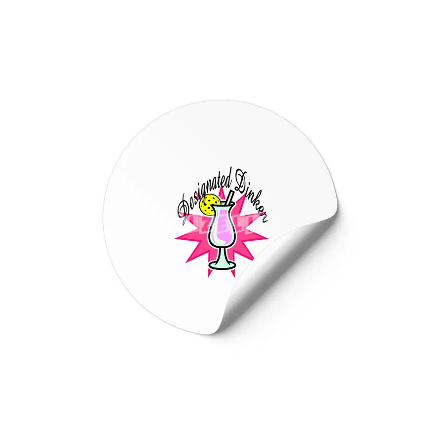 Designated Dinker - Pink Cocktail with Pickleball Pineapple Etiket