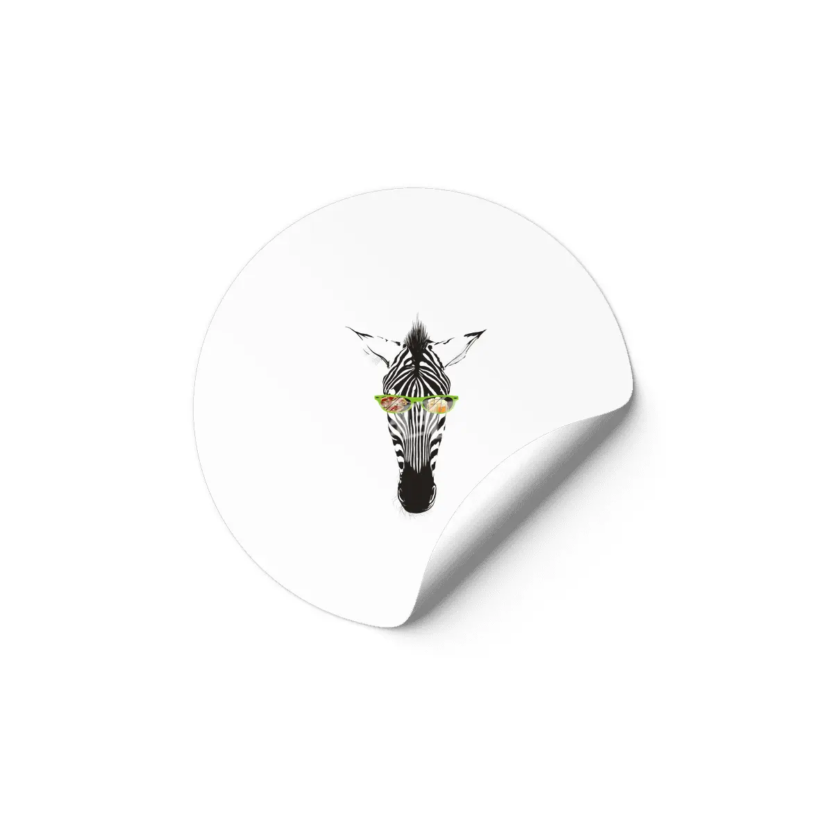Summer zebra sunglasses pizza beer Etiket