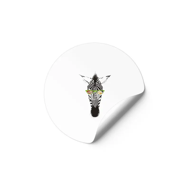 Summer zebra sunglasses pizza beer Etiket