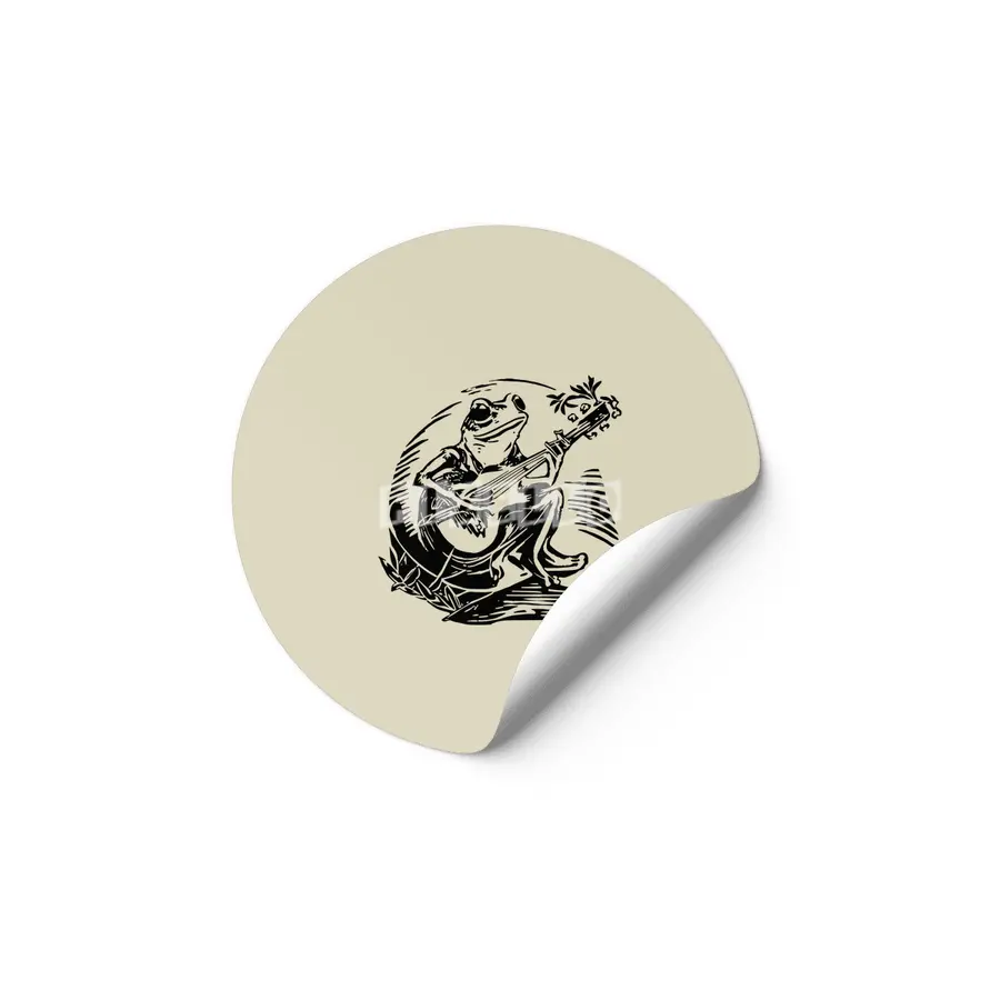 Frog with banjo Etiket