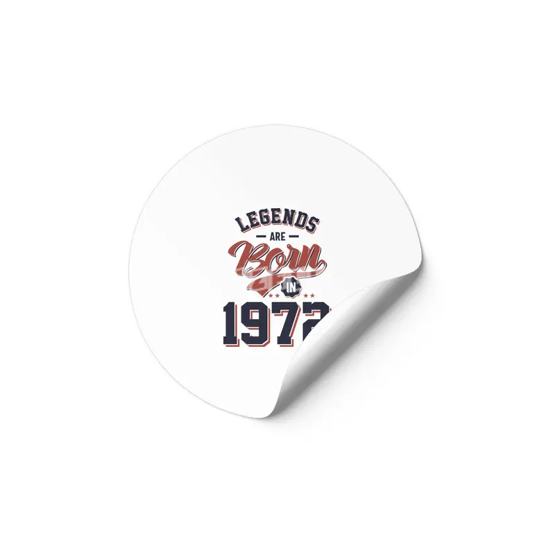 Legends Are Born in 1972 Birthday Gift Etiket