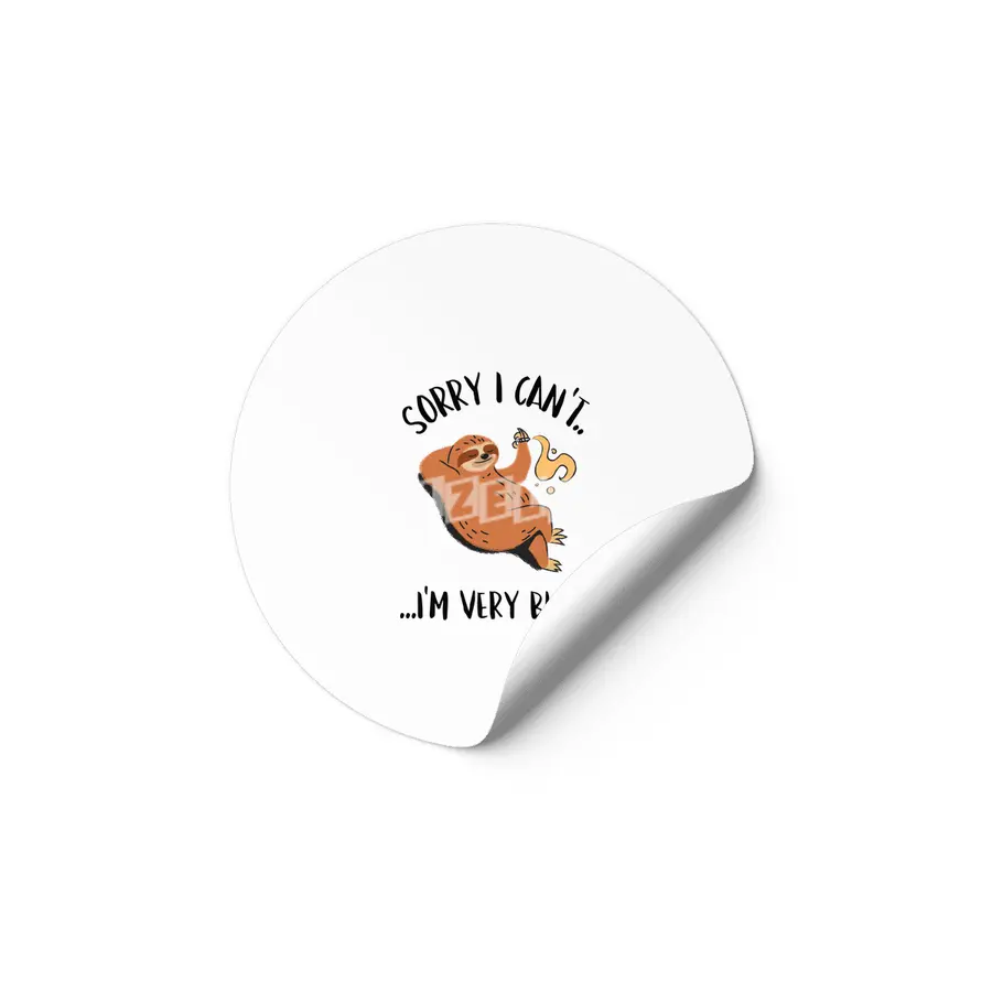 Sorry I Can't, I'm Very Busy Sloth Etiket