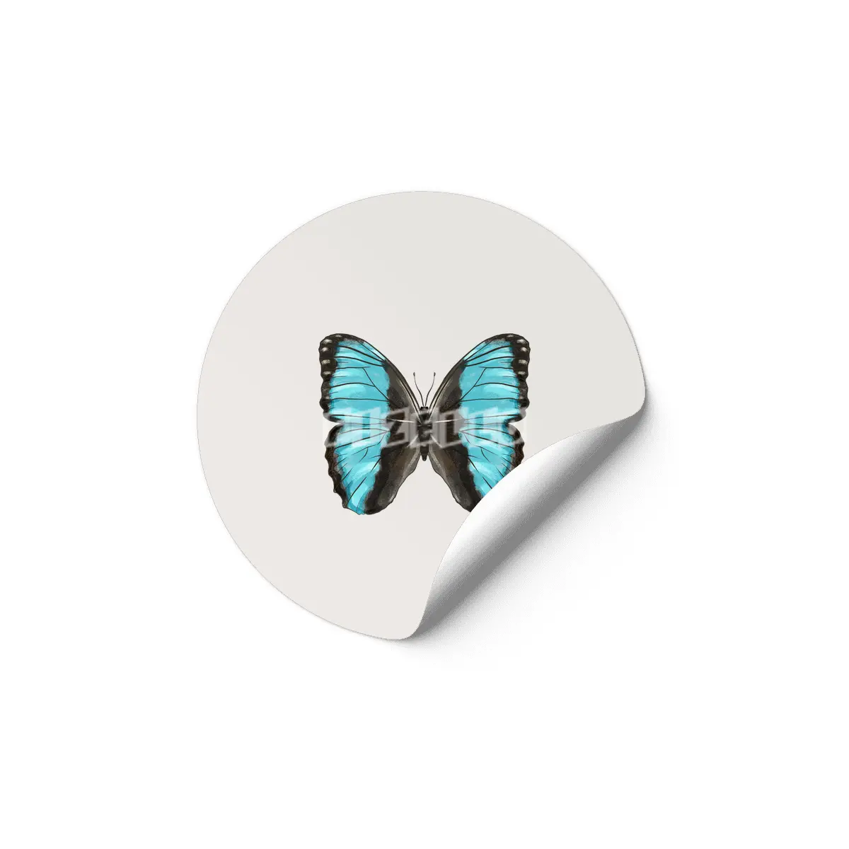 Blue Butterfly Insect Art Etiket