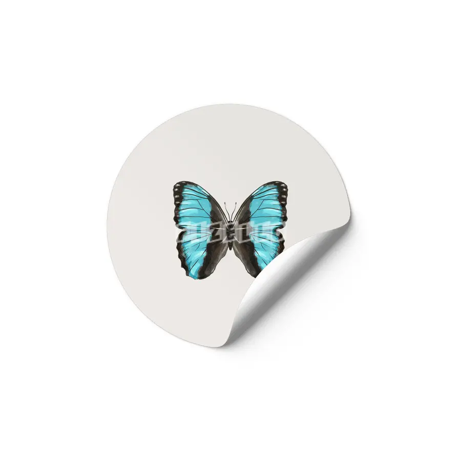 Blue Butterfly Insect Art Etiket