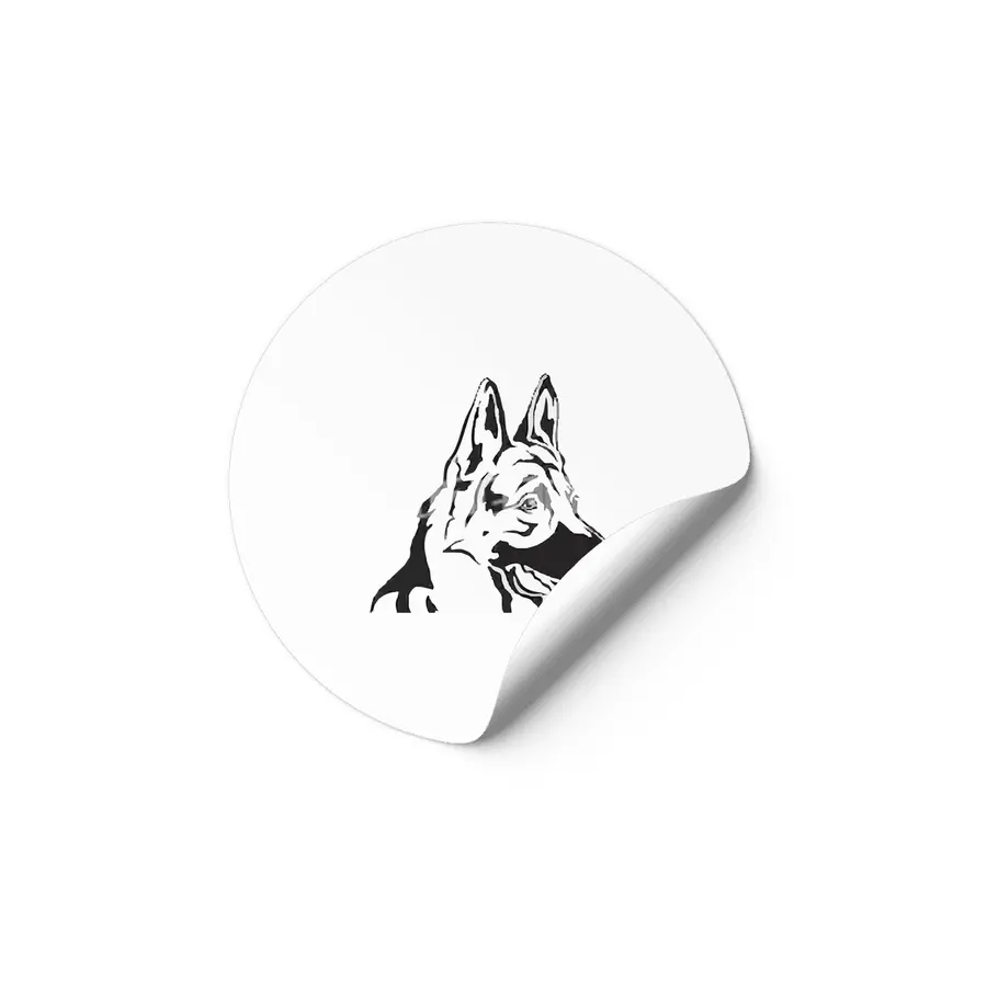 Decorative Portrait Profile Dog Etiket