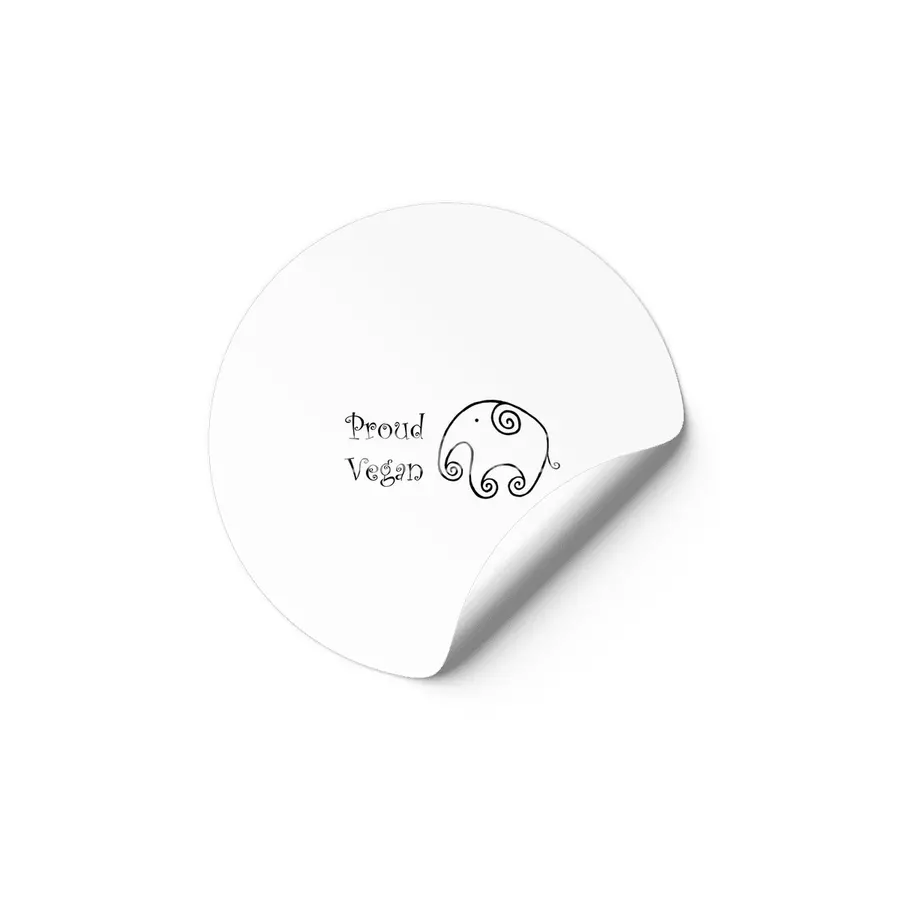 Proud Vegan (elephant) Etiket