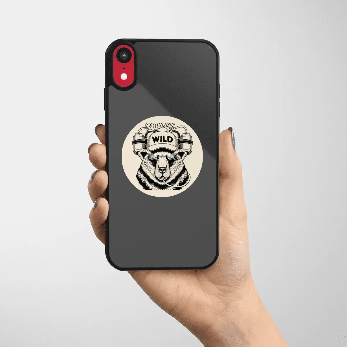 Bear stay wild lines Etiket