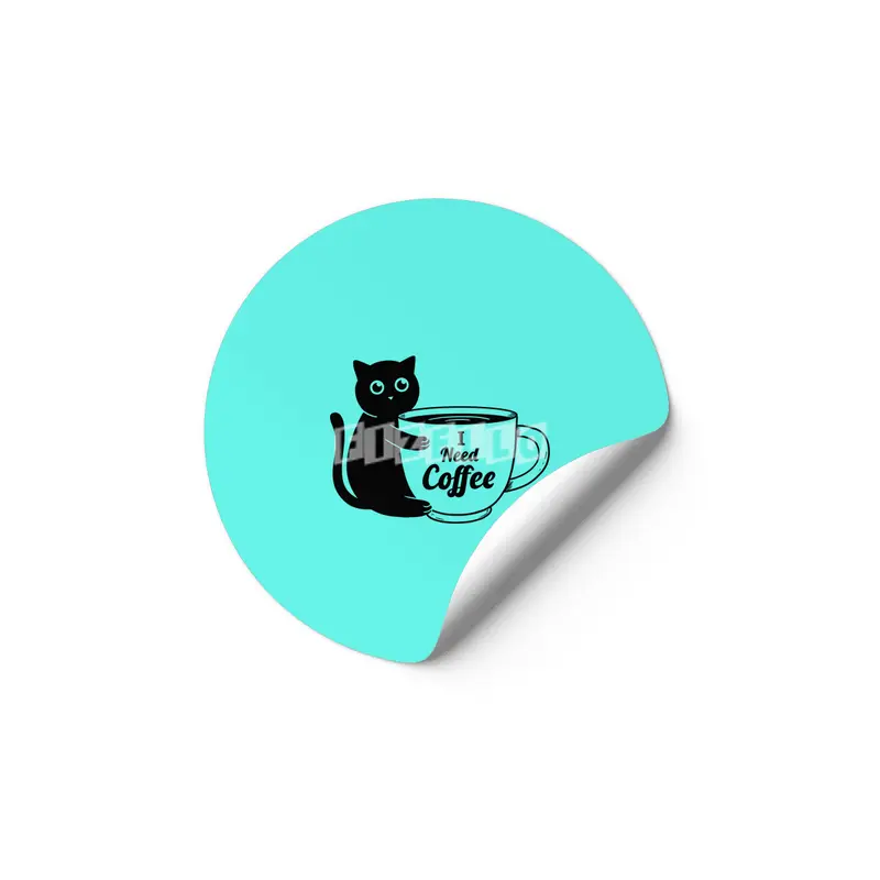 Cat I need Coffee Etiket