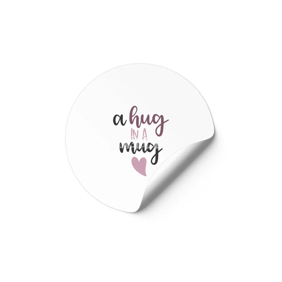 A Hug In A Mug - Cute Saying With A Heart Etiket