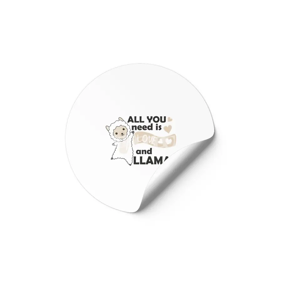 All You Need Is Love And Llama's Sweet Llama Heart Etiket