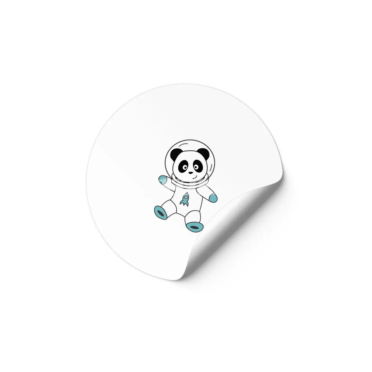 Astronauts Pandas Planet Earth Space Etiket