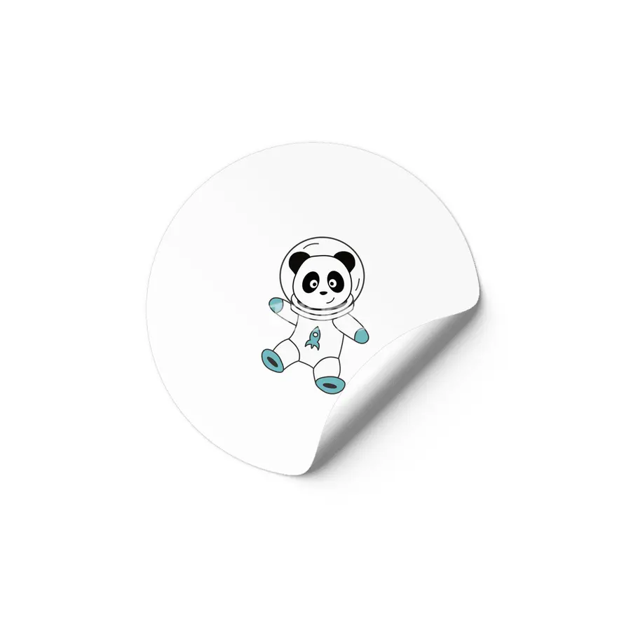 Astronauts Pandas Planet Earth Space Etiket