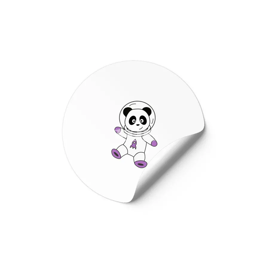 Astronauts Pandas Planet Earth Space Etiket