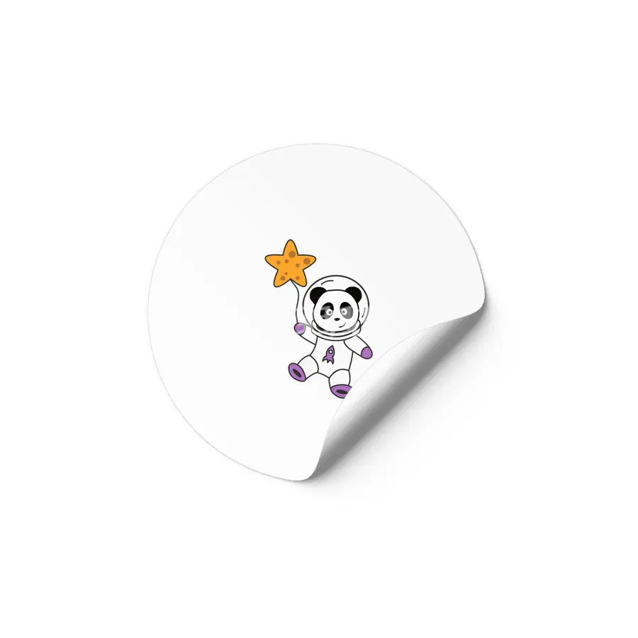 Astronauts Pandas Planet Earth Space Star Etiket
