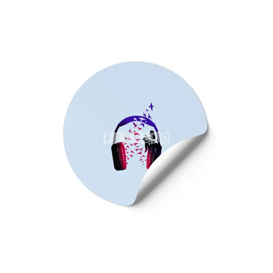 Headphone Music Hang Drum Etiket