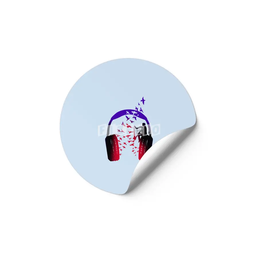 Headphone Music Harp Etiket