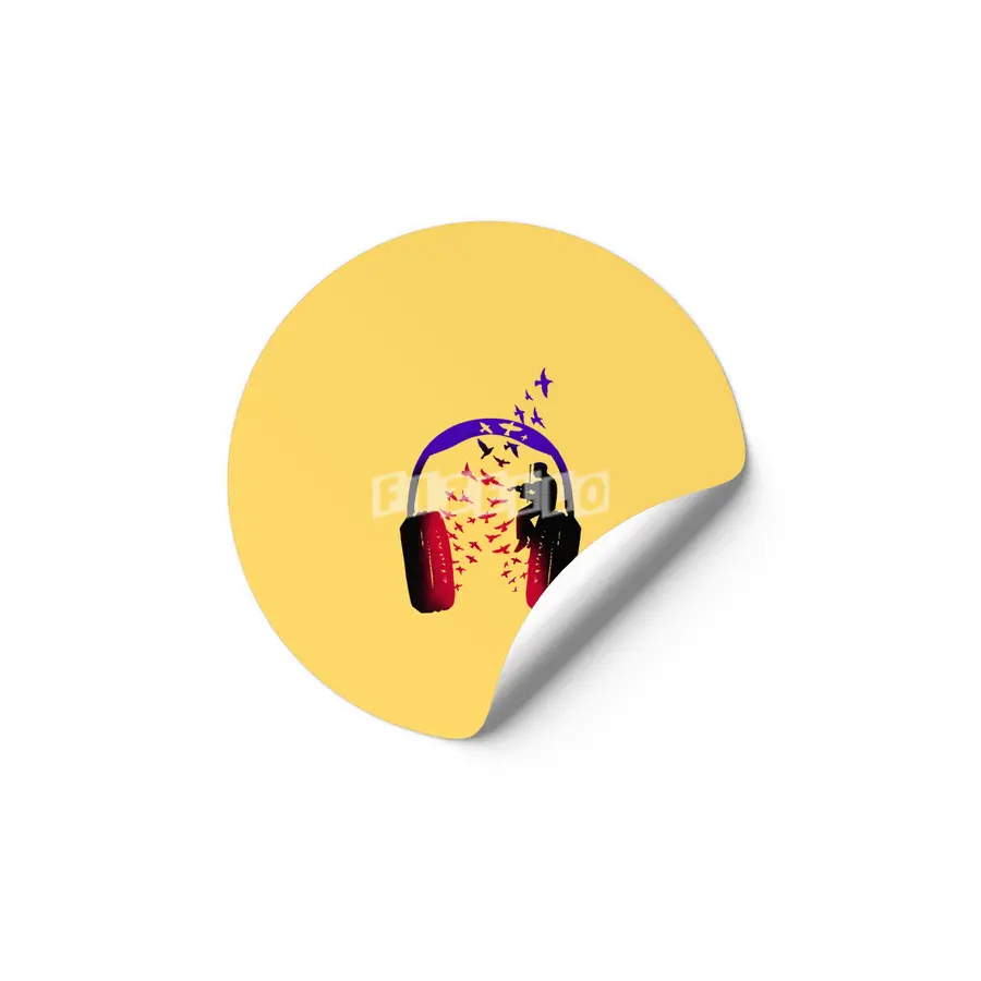 Headphone Music Violin Etiket