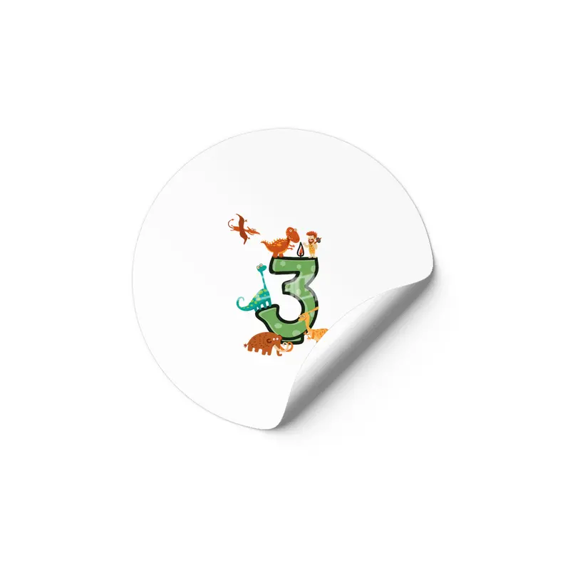 3 Year Dinosaur Birthday Shirt Dino Gift Etiket