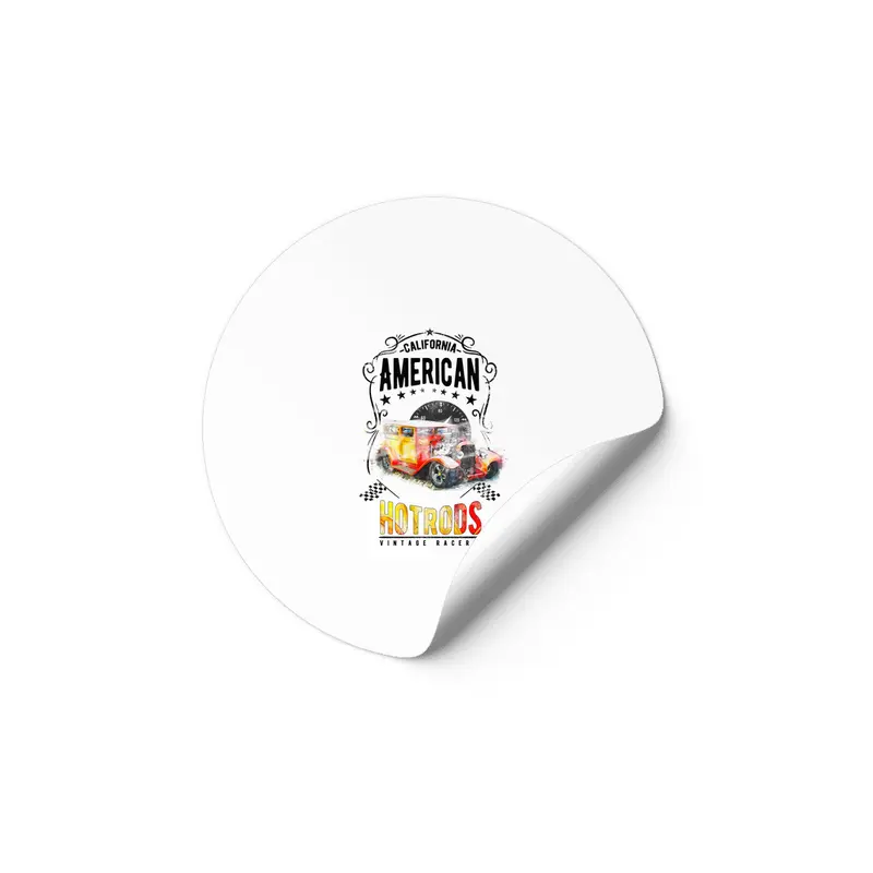 American Hot Rod Hotrod Racing Car Gift Etiket