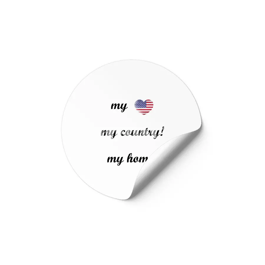 I Love America USA, My Home, My Country Etiket