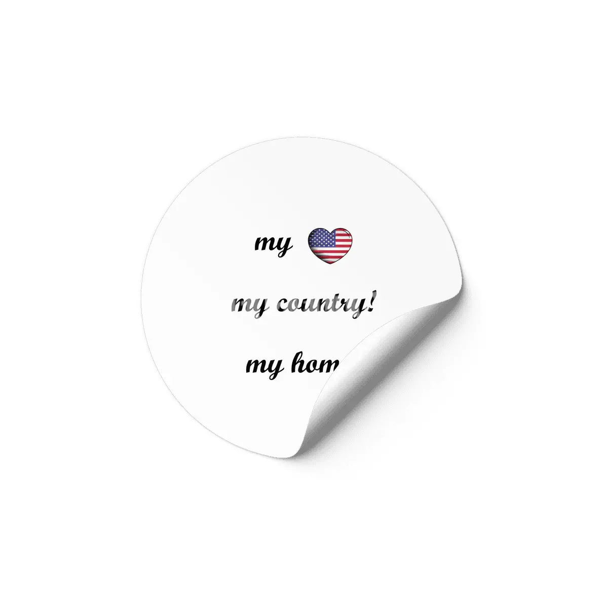 I Love America USA, My Home, My Country Etiket