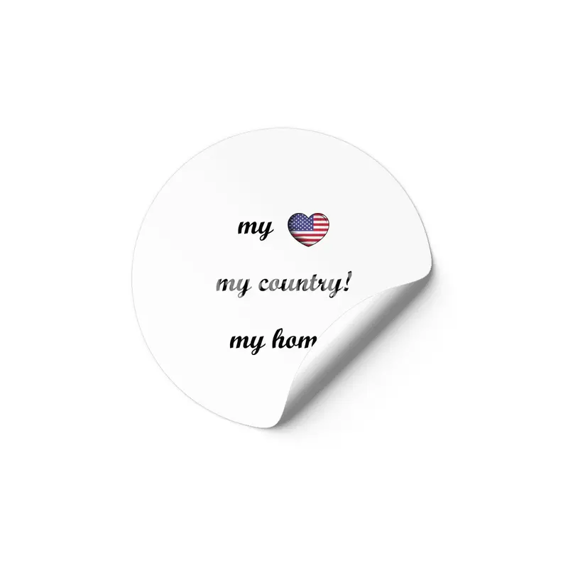 I Love America USA, My Home, My Country Etiket