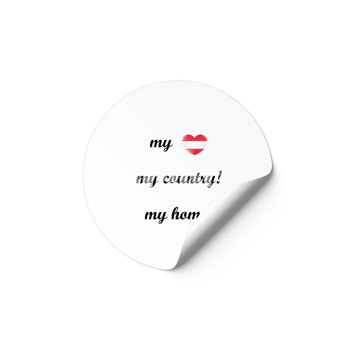 I Love Austria, My Homeland, My Country Etiket