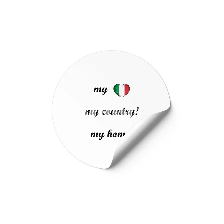 I Love Italy, My Home, My Country Etiket