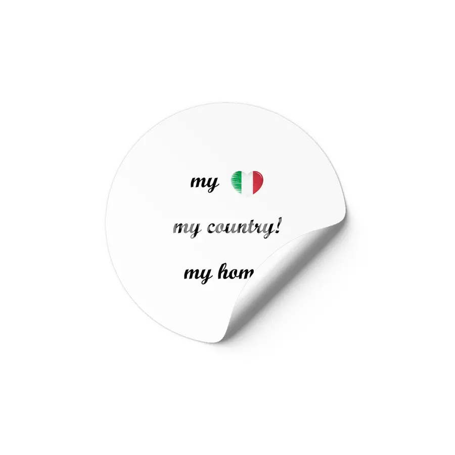 I Love Italy, My Home, My Country Etiket