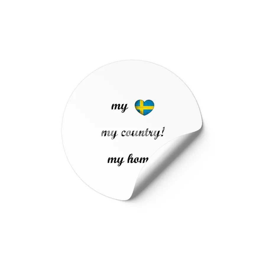 I Love Sweden, My Home, My Country, my Heart Etiket