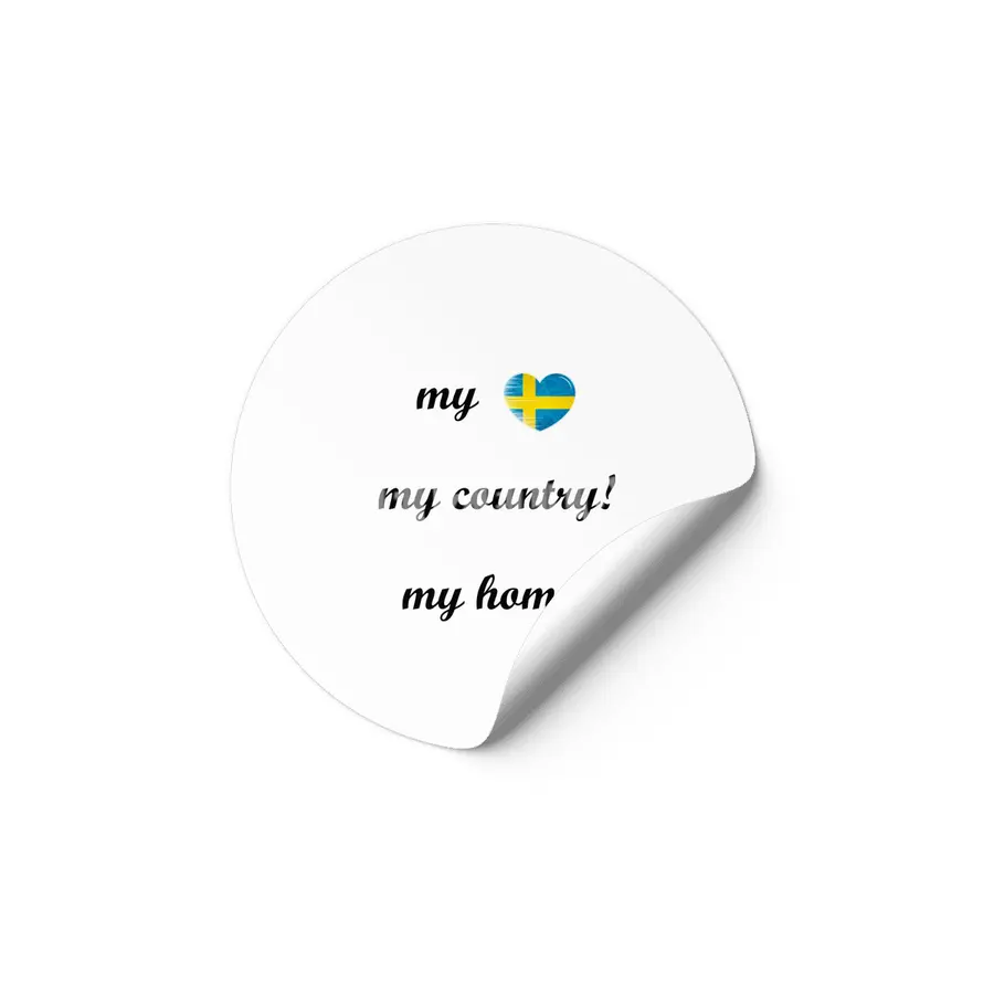 I Love Sweden, My Home, My Country, my Heart Etiket