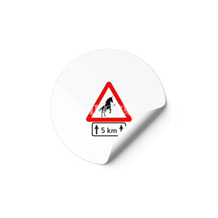 Funny Beautiful Unicorn Road Sign Shirt Etiket