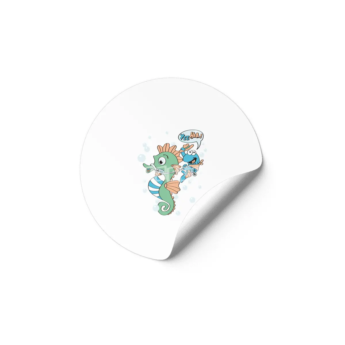 Funny Seahorse Kids Gift Birthday Etiket