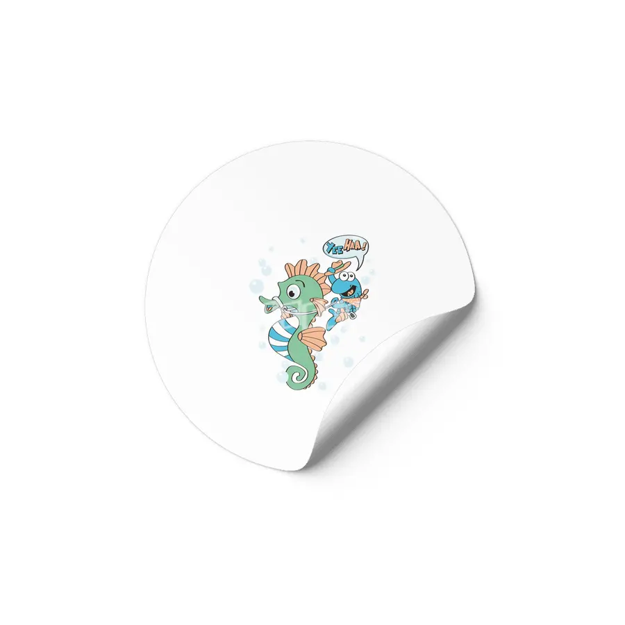 Funny Seahorse Kids Gift Birthday Etiket