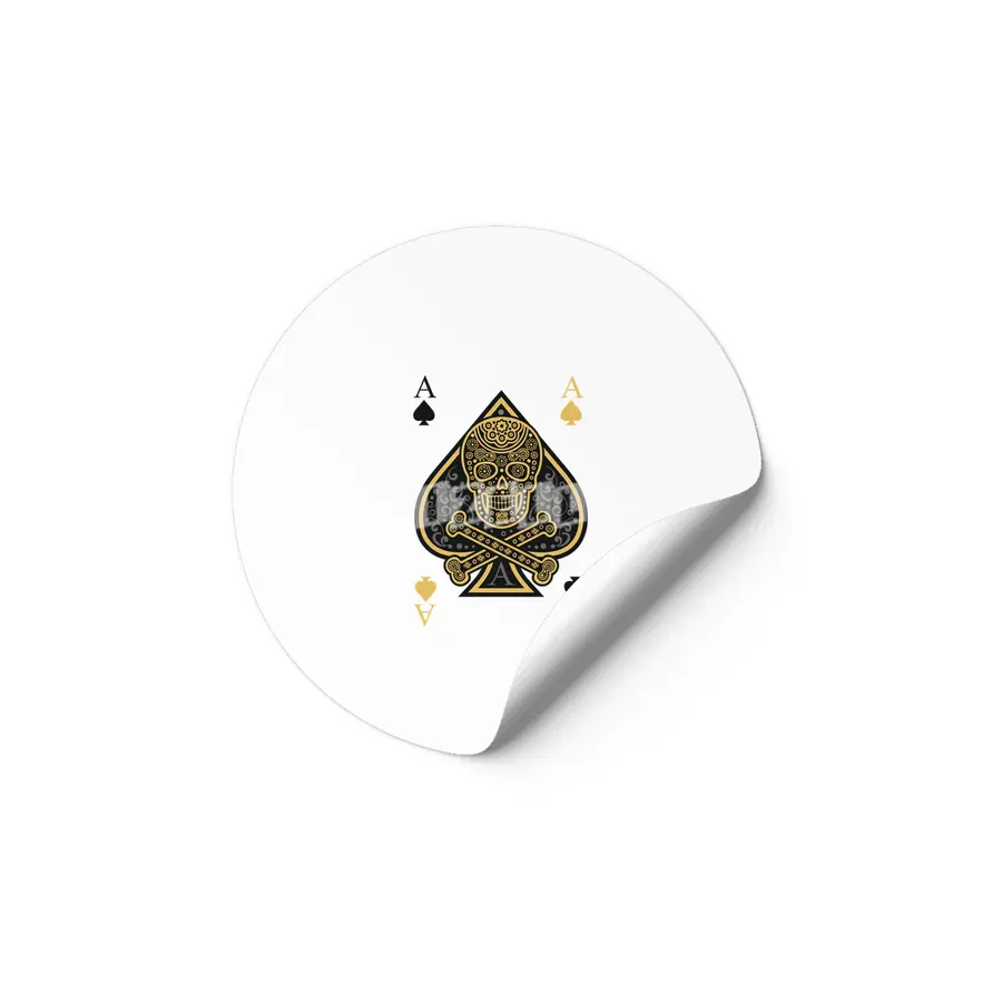 Poker Ace Of Spades Skull Las Vegas Gift Etiket