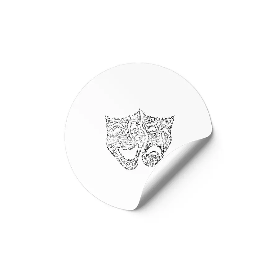 Theater Comedy Tragedy Masks Word Art Etiket