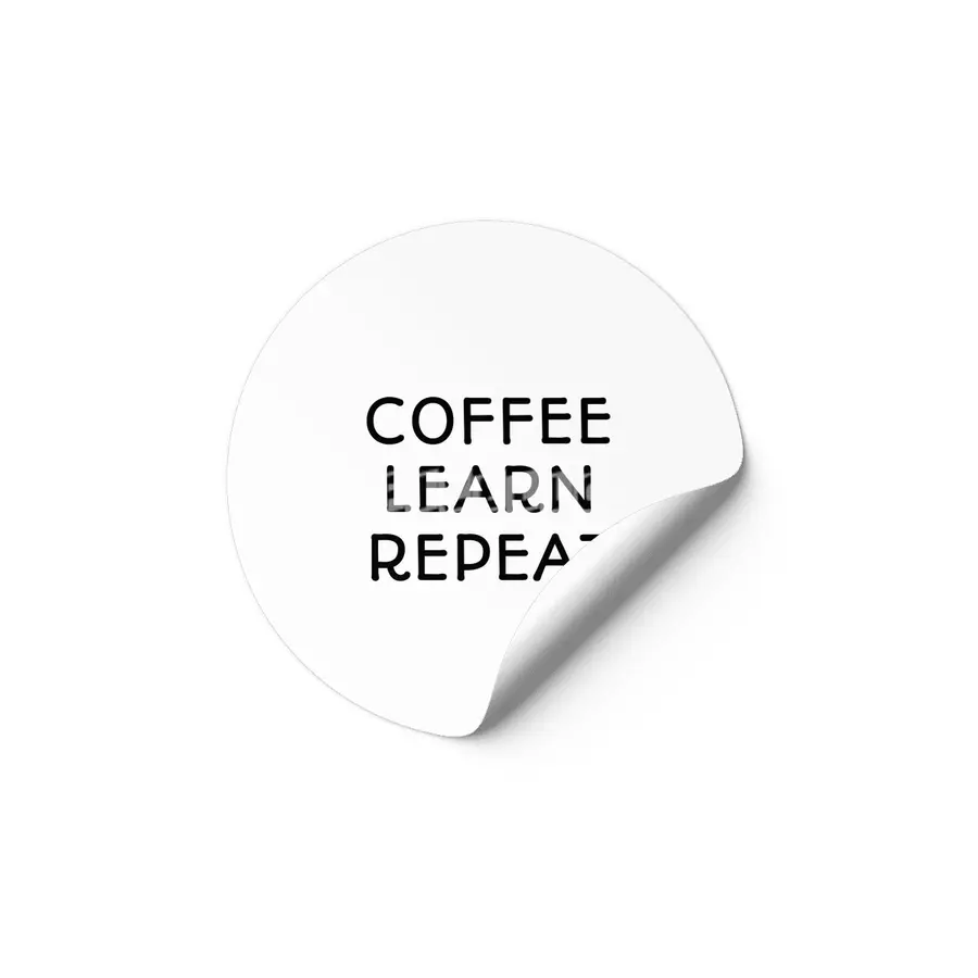 Coffee Learn Repeat Etiket