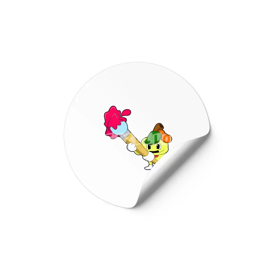 Apple as Painter with Paint brush Etiket