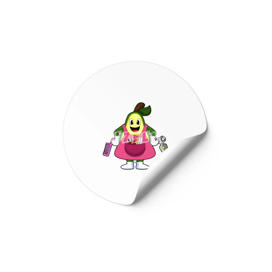 Avocado as Hairdresser with Scissors & Comb Etiket