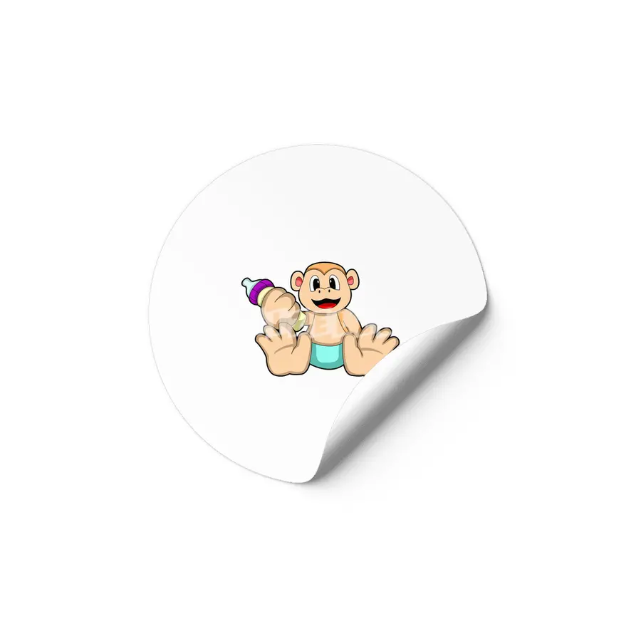 Baby Monkey with Bottle Etiket