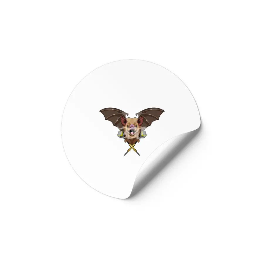 Bat at Darts with Dart Etiket