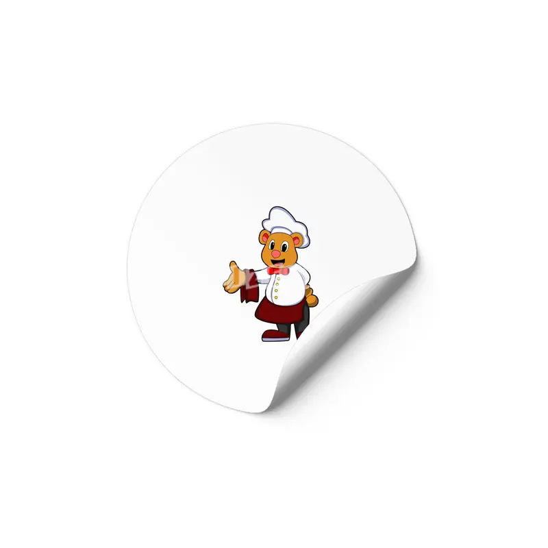 Bear as Cook with a Chef's hat Etiket